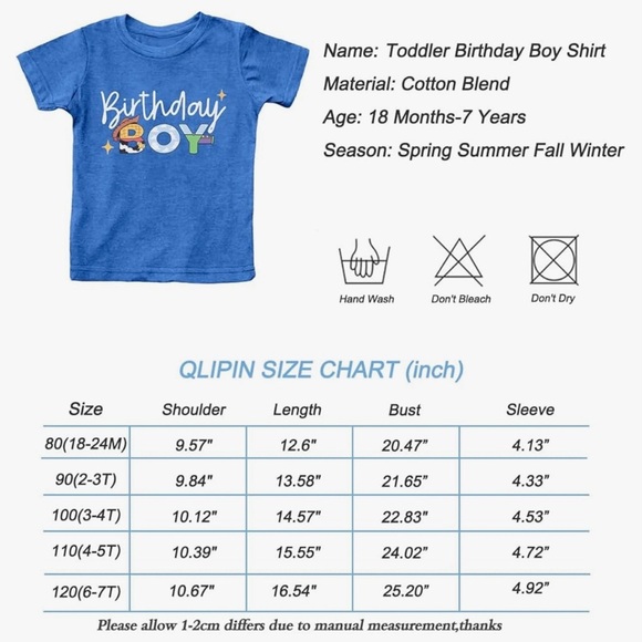 Boys Birthday t shirt size 18-24 months NWOT - Picture 3 of 3